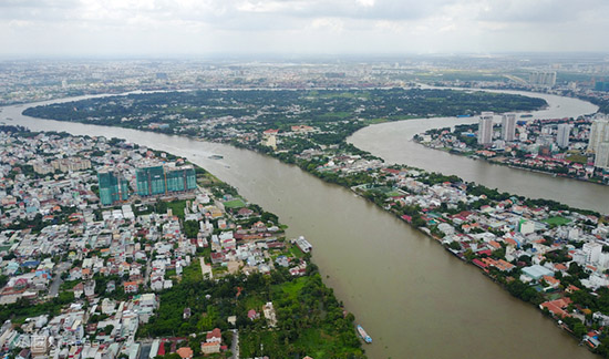 Bán đảo Thanh Đa (quận Bình Thạnh, TP HCM) được bao quanh bởi sông Sài Gòn và kênh Thanh Đa